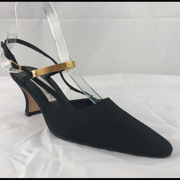 Proxy black pumps with curved heels vintage silk - Picture 2 of 8
